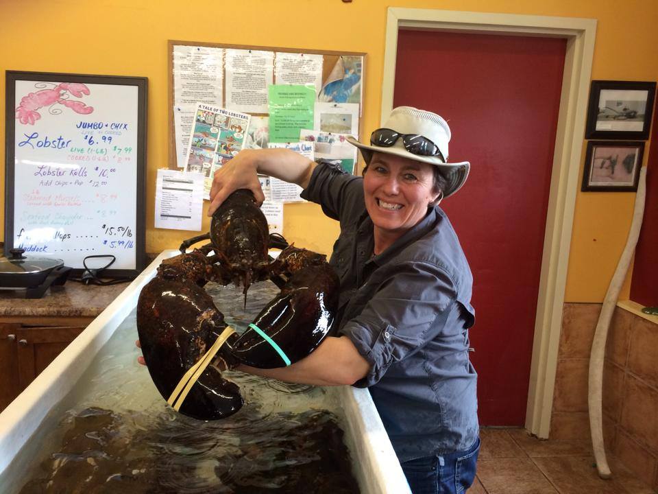 Anna-Marie with giant lobster